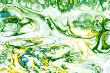 Fluid Art. Abstract colorful background, wallpaper, texture. Mixing  paints. Modern art. Marble texture