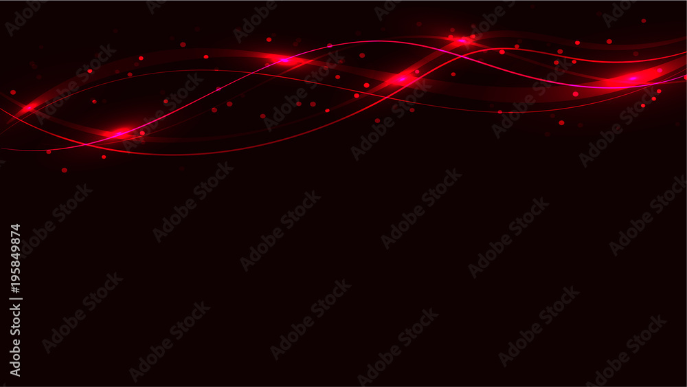 Poster red transparent abstract shiny magical cosmic magical energy lines, rays with glare and dots and lig