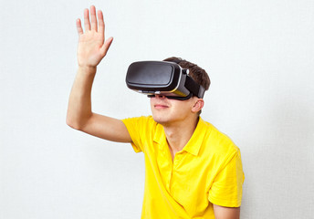Man in VR Glasses