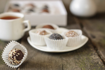 candy Natural handmade chocolates from organic ingredients (with different fillings)