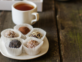 candy Natural handmade chocolates from organic ingredients (with different fillings)