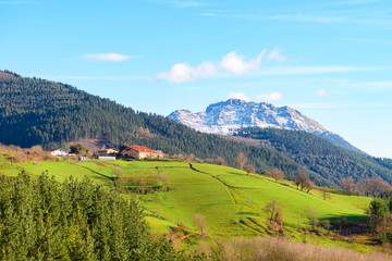 Fototapeta premium rural tourism at Basque Country fields, Spain