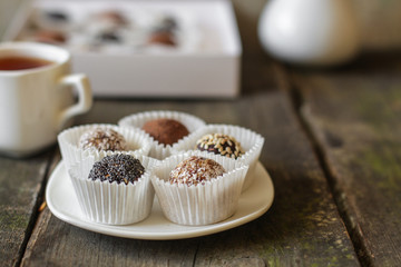 candy Natural handmade chocolates from organic ingredients (with different fillings)