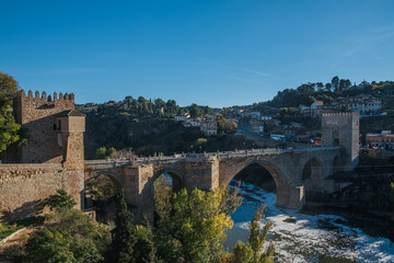 Saint Martin Bridge across Tagus River, Toledo, Spain