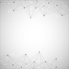 Geometric abstract background with connected line and dots. Structure molecule and communication. Scientific concept for your design. Medical, technology, science background. illustration.