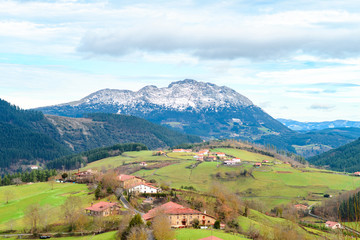 Fototapeta premium rural tourism at Basque Country fields, Spain