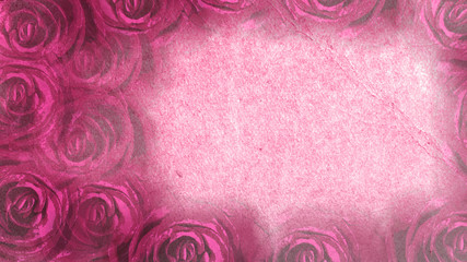 Różowe tło pokryte różami. 