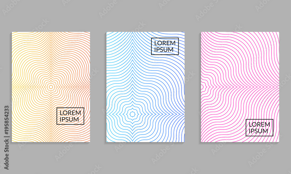 Poster cover design set. brochure template layout with gradients. abstract minimal covers. vector illustrat
