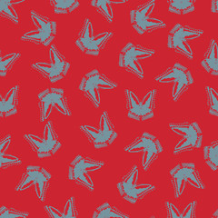 Butterfly vector illustration on a seamless pattern background