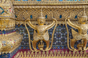 Detail outside entrance to temple in Bangkok