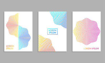 Cover Design set. Brochure template layout with gradients. Covers abstract geometric pattern. Vector illustration.