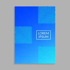 Cover Design template. Brochure layout with blue gradient and abstract geometric pattern. Vector illustration.