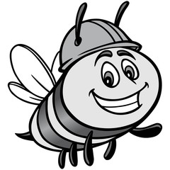 Worker Bee Illustration - A vector cartoon illustration of a Worker Bee concept.