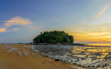 Klong Muang beach on sunset Krabi province Thailand