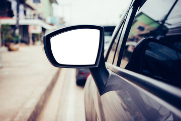 Side view mirror of a car