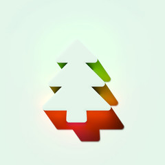 Fototapeta premium White Christmas Tree Icon. 3D Illustration of White Christmas, Christmas-Tree, Creative, Decoration, Grid Icons With Orange and Green Gradient Shadows.