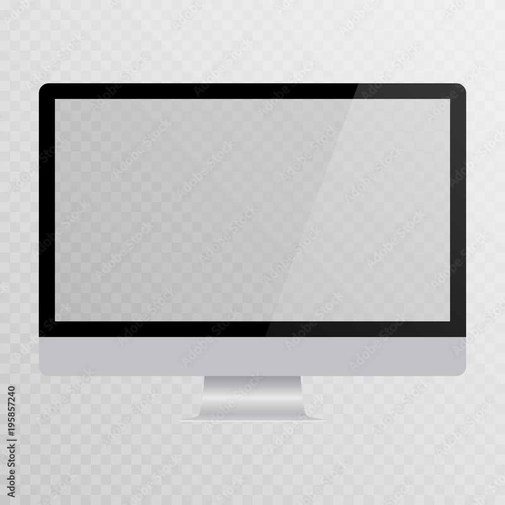 Poster realistic computer monitor isolated on transparent background. vector mockup. vector illustration.