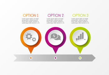 Concept of multicolored infograph with options. Vector.