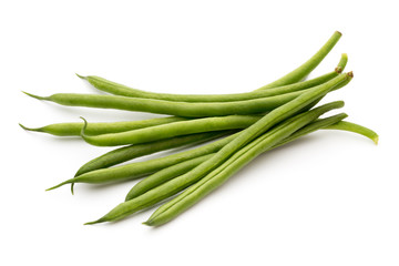 Green beans isolated on a white background.