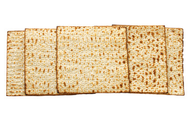 passover background with matzoh isolated on white.