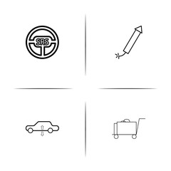 Cars And Transportation simple linear icon set.Simple outline icons