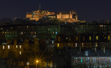 Fototapeta na wymiar Edinburgh Castle at Night