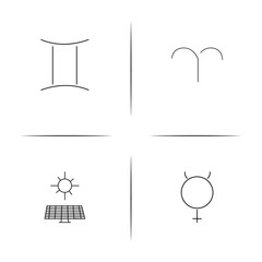 Astrology simple linear icon set.Simple outline icons