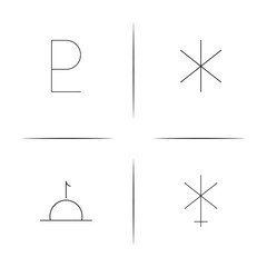Astrology simple linear icon set.Simple outline icons