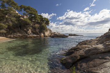 Fototapeta na wymiar Seascape in Platja Aro,Costa Brava,Catalonia,Spain.