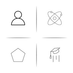 Education And Science simple linear icon set.Simple outline icons