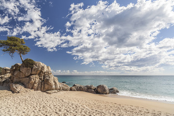 Mediterranean beach, Costa Brava, Sant Antoni de Calonge, province Girona, Catalonia, Spain. © joan_bautista