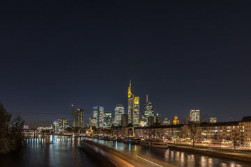 Fototapeta na wymiar The skyline of the banking metropolis in Frankfurt am Main. Frankfurt, Germany / 5 March 2018