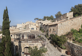 Fototapeta premium View of Tossa de Mar, historic center, vila vella, mediterranean village in Costa Brava, province Girona, Catalonia,Spain.