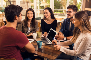 Friends studying together