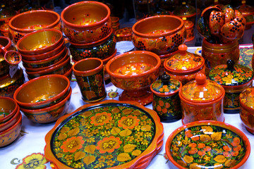Russian traditional folk painting utensils