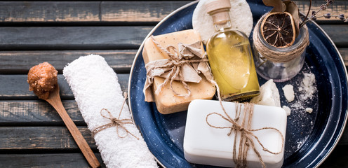 still life of spa with soap