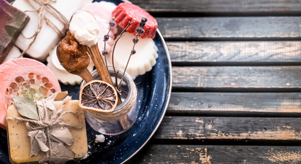 still life of spa with soap