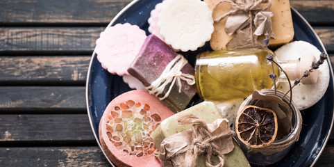 still life of spa with soap