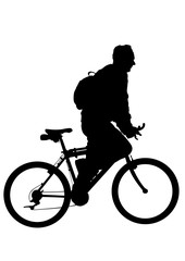 Fototapeta na wymiar Sport man whit bike on white background