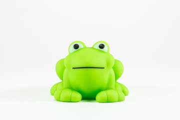 Green Rubber Toy Frog, Front Facing