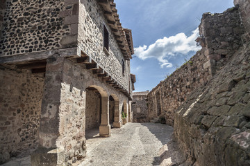 Ancient street in Santa Pau,Catalonia,Spain.