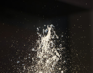 Splashing water on a black background