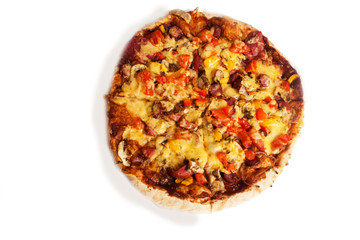 American pizza. Isolate on white.