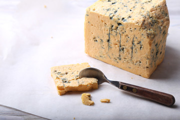Mature Blue Stilton cheese. Cheese