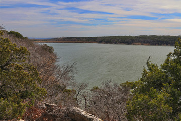 Fototapeta na wymiar A lake in the Texas Hill Country near Waco Texas