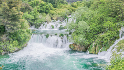 waterfall in the park, Krka, Croatia