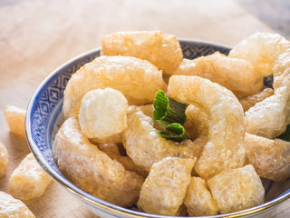 Fried pork snack, North region Thai food