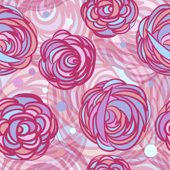 Seamless background with patterns Abstract roses flowers