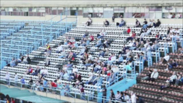 Crowd Of Blurred People At Soccer Stadium in Argentina.