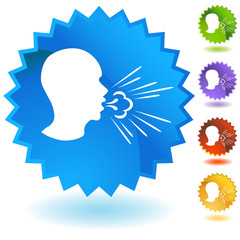 Coughing Man Spreading Germs Button